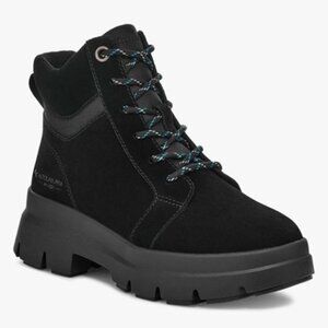Koolaburra by UGG Jozie Combat Boots Suede Faux Fur Lace Up Booties Black Size 7